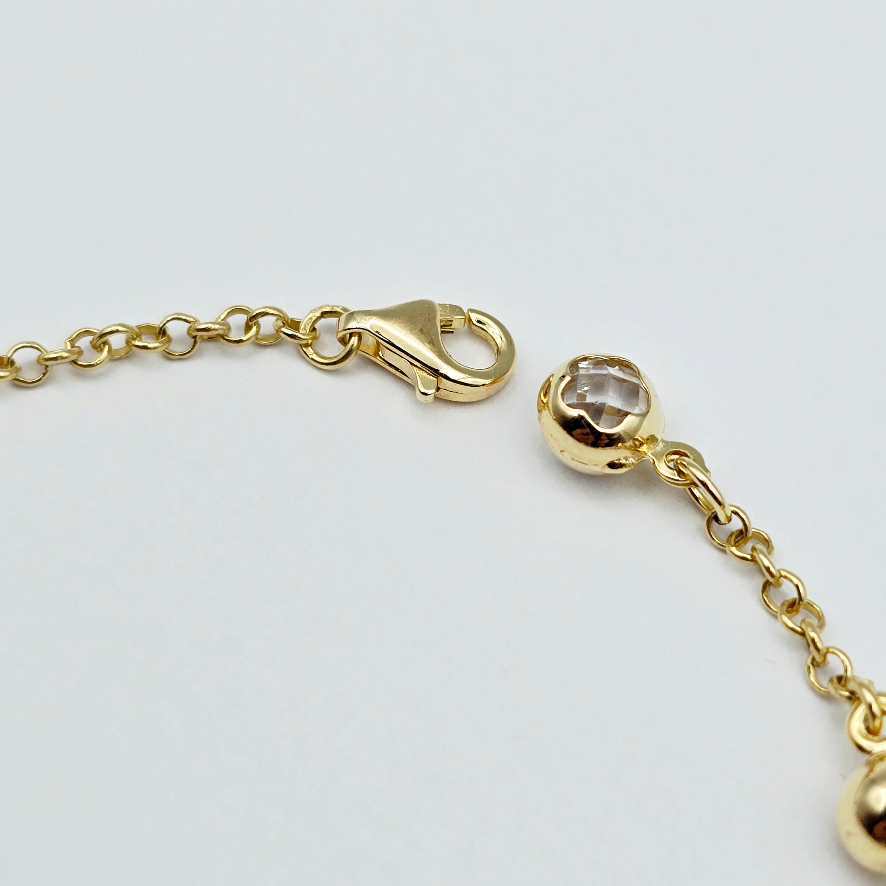10K Solid Yellow Gold Beaded Bracelet, Ball Chain Bracelet, Minimalist Jewelry Gift