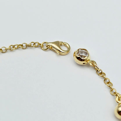 10K Solid Yellow Gold Beaded Bracelet, Ball Chain Bracelet, Minimalist Jewelry Gift