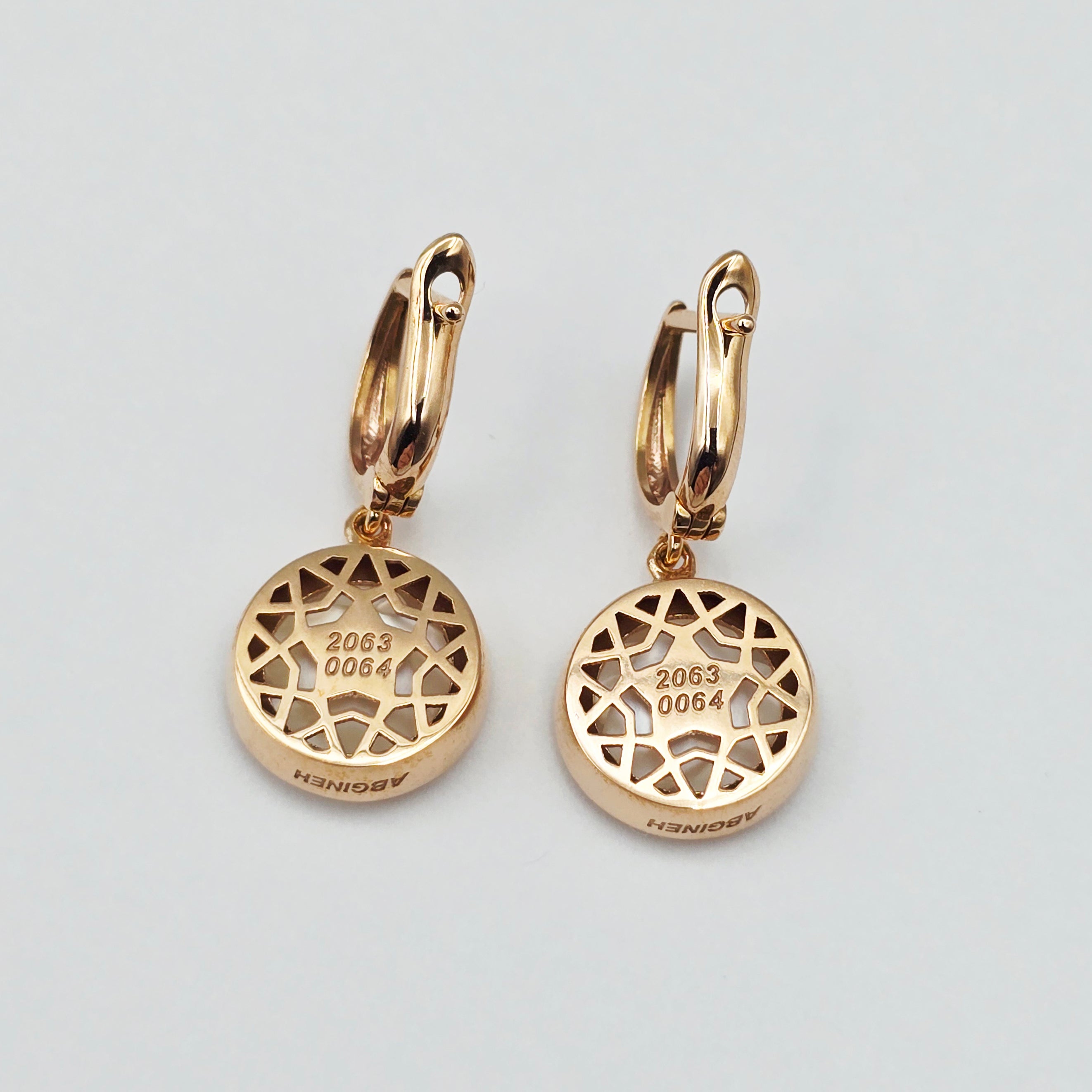 18K Rose Gold Flower Earrings, Shell Flower Drop Earrings, Solid 18K Gold Dangle Earrings, Floral Jewelry Gift for Her