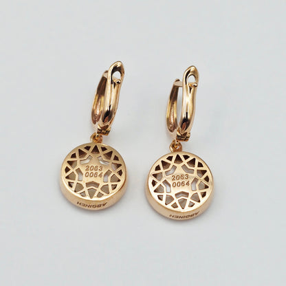 18K Rose Gold Flower Earrings, Shell Flower Drop Earrings, Solid 18K Gold Dangle Earrings, Floral Jewelry Gift for Her