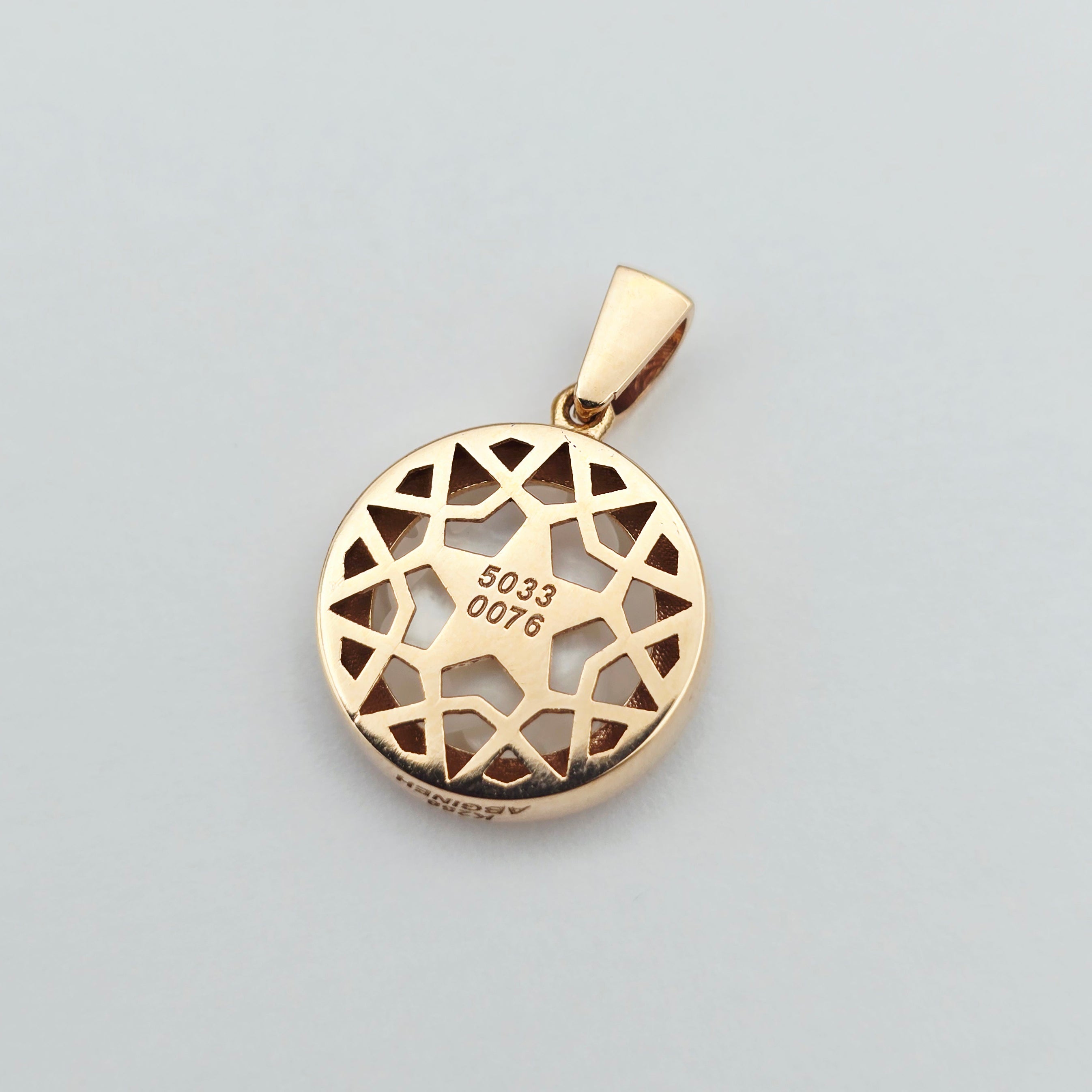 18K Rose Gold Pendant, Shell Flower Necklace, Floral Pendant, Elegant Gift for Her