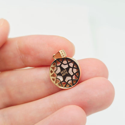 18K Rose Gold Pendant, Shell Flower Necklace, Floral Pendant, Elegant Gift for Her