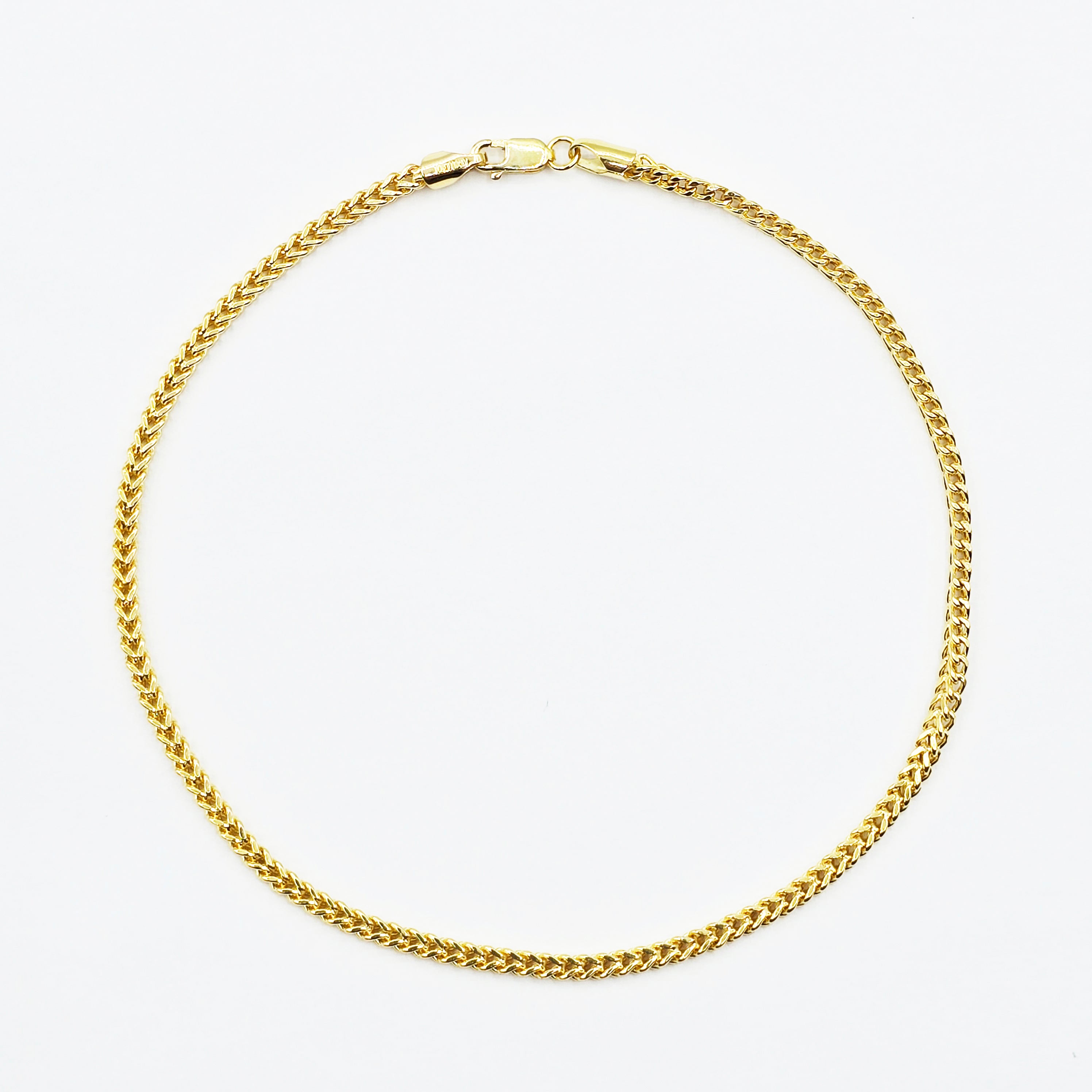 10K Solid Yellow Gold Wheat Chain Anklet, Real Gold Anklet Bracelet, Dainty Minimalist Gold Anklet for Women, Elegant Gold Ankle Bracelet