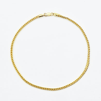 10K Solid Yellow Gold Wheat Chain Anklet, Real Gold Anklet Bracelet, Dainty Minimalist Gold Anklet for Women, Elegant Gold Ankle Bracelet