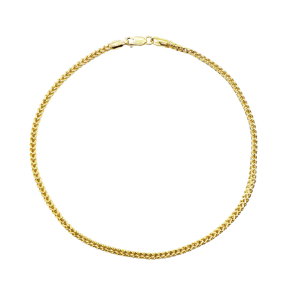 10K Solid Yellow Gold Wheat Chain Anklet, Real Gold Anklet Bracelet, Dainty Minimalist Gold Anklet for Women, Elegant Gold Ankle Bracelet