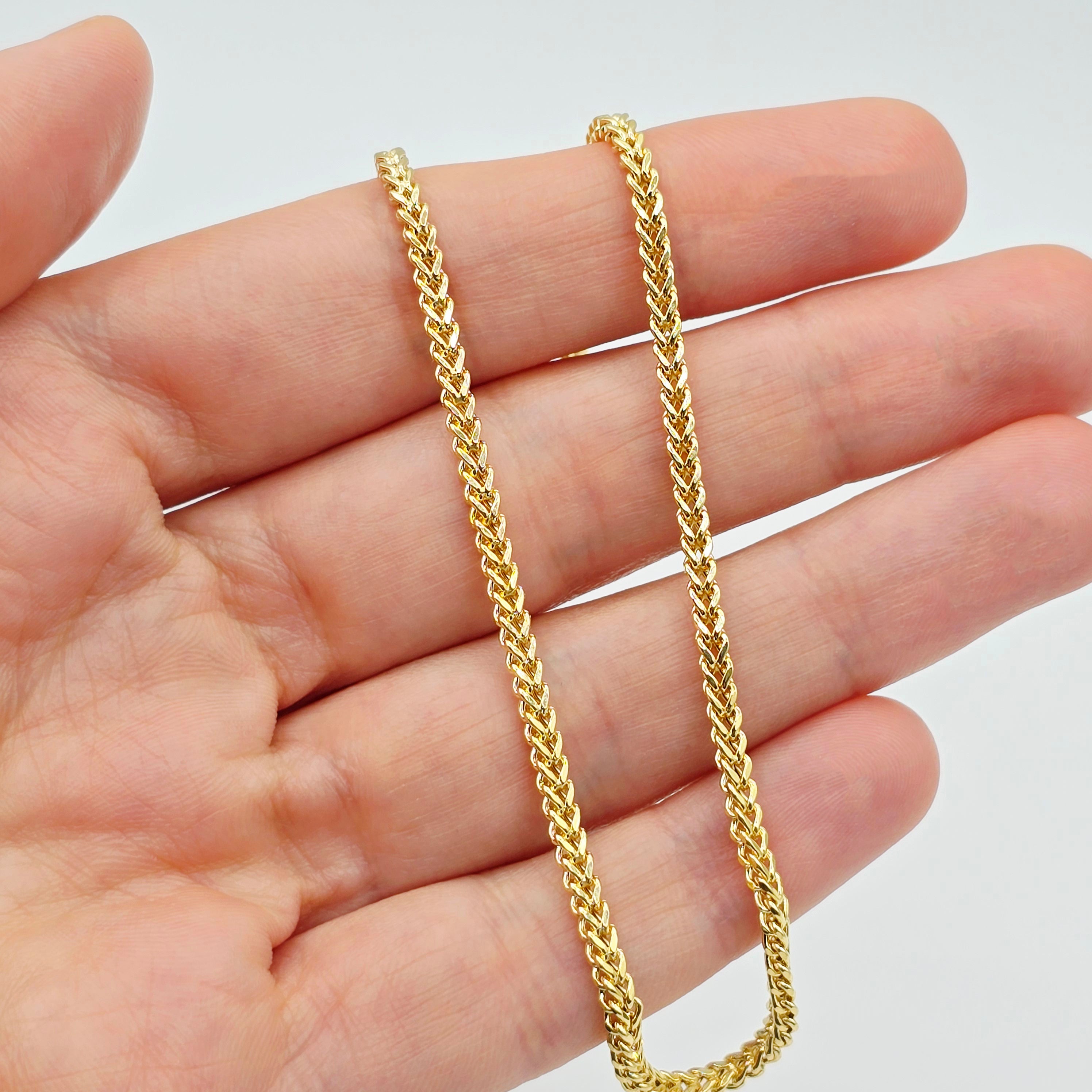 10K Solid Yellow Gold Wheat Chain Anklet, Real Gold Anklet Bracelet, Dainty Minimalist Gold Anklet for Women, Elegant Gold Ankle Bracelet