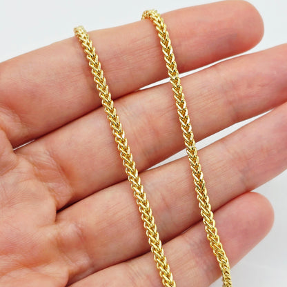 10K Solid Yellow Gold Wheat Chain Anklet, Real Gold Anklet Bracelet, Dainty Minimalist Gold Anklet for Women, Elegant Gold Ankle Bracelet