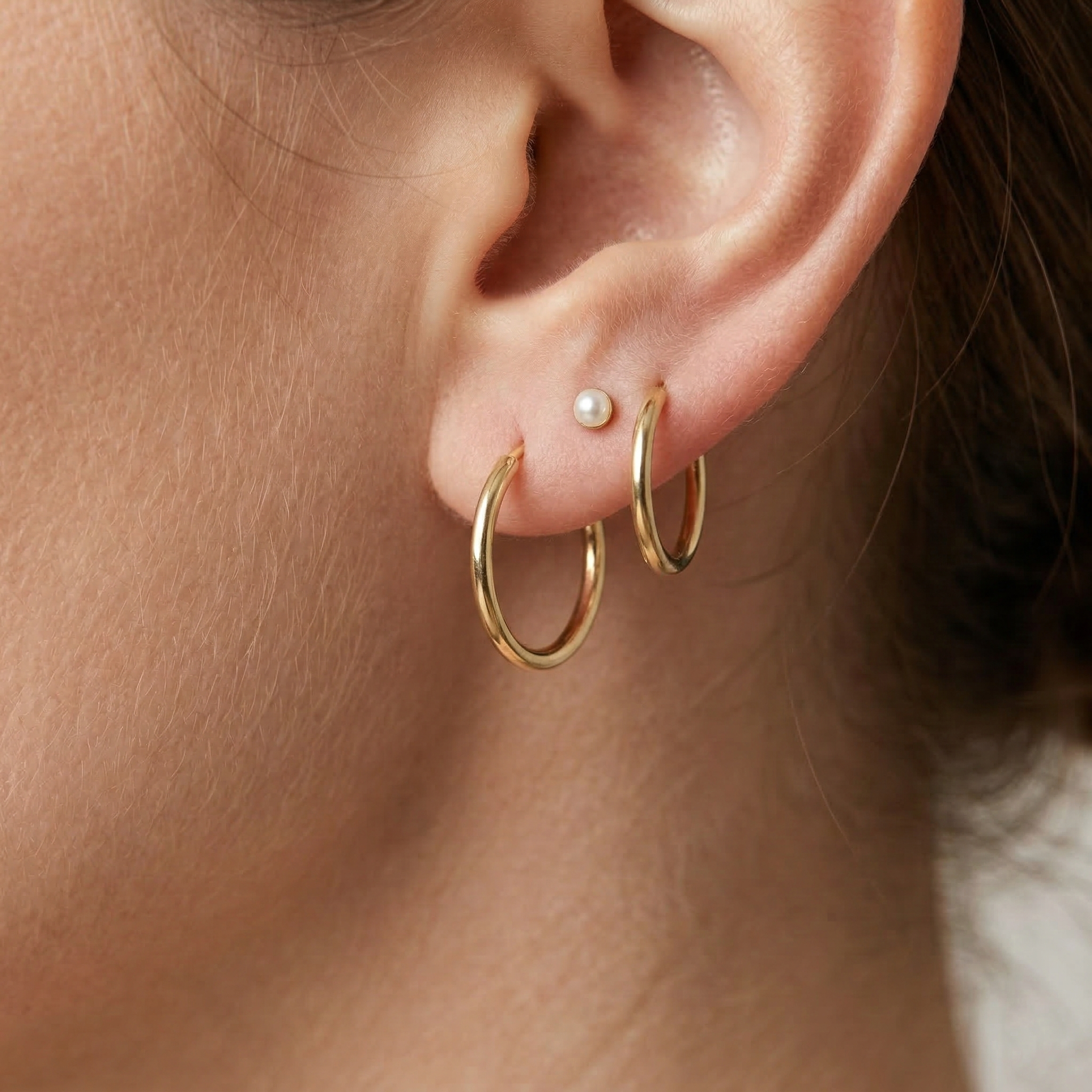 10K Yellow Gold Hoop Earrings 1.5mm, Thin Gold Hoops, Minimalist Gold Earrings, Small to Large Hoop Earrings, Everyday Jewelry Gift