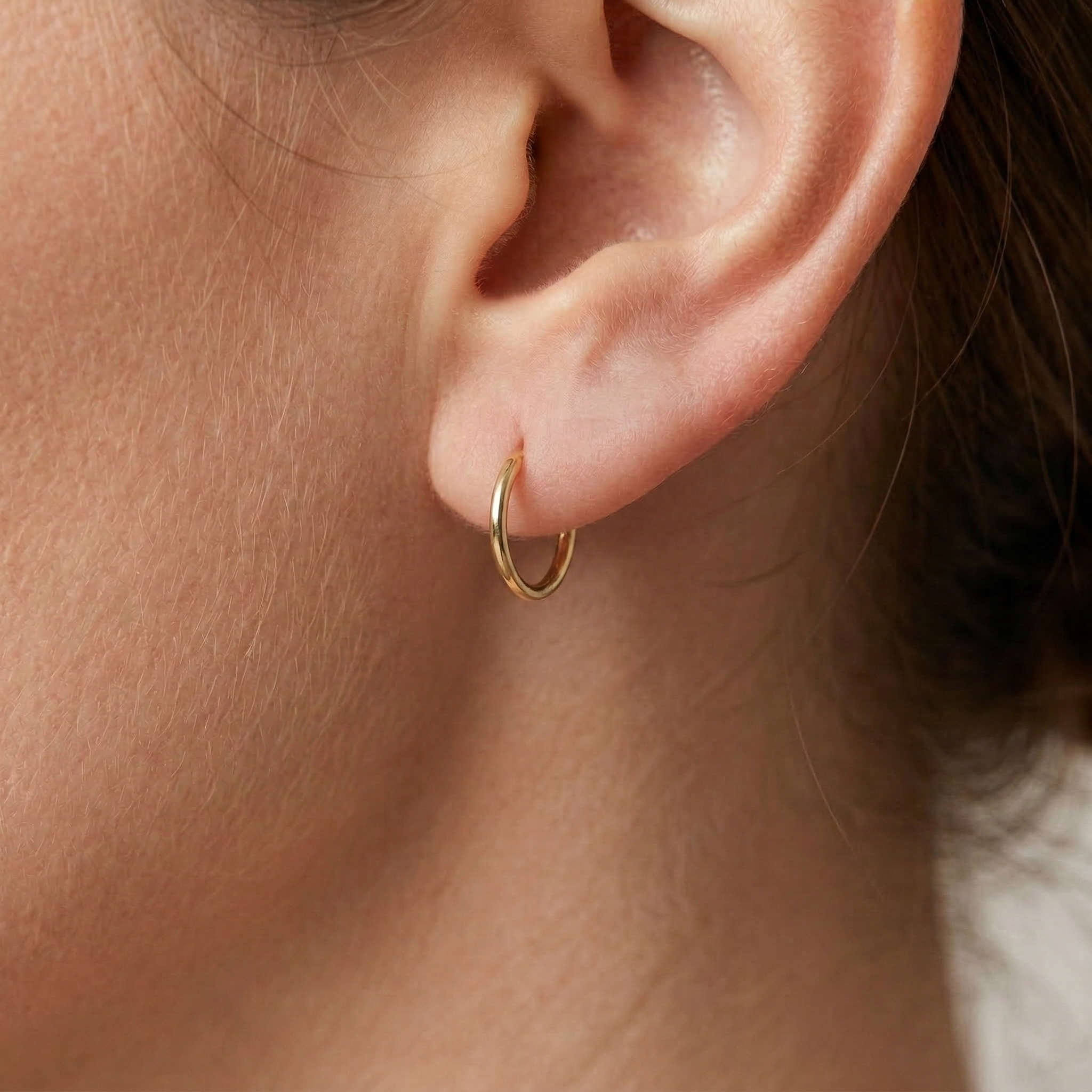 10K Yellow Gold Hoop Earrings 1.5mm, Thin Gold Hoops, Minimalist Gold Earrings, Small to Large Hoop Earrings, Everyday Jewelry Gift