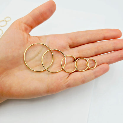 10K Yellow Gold Hoop Earrings 1.5mm, Thin Gold Hoops, Minimalist Gold Earrings, Small to Large Hoop Earrings, Everyday Jewelry Gift
