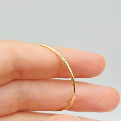 10K Yellow Gold Hoop Earrings 1.5mm, Thin Gold Hoops, Minimalist Gold Earrings, Small to Large Hoop Earrings, Everyday Jewelry Gift