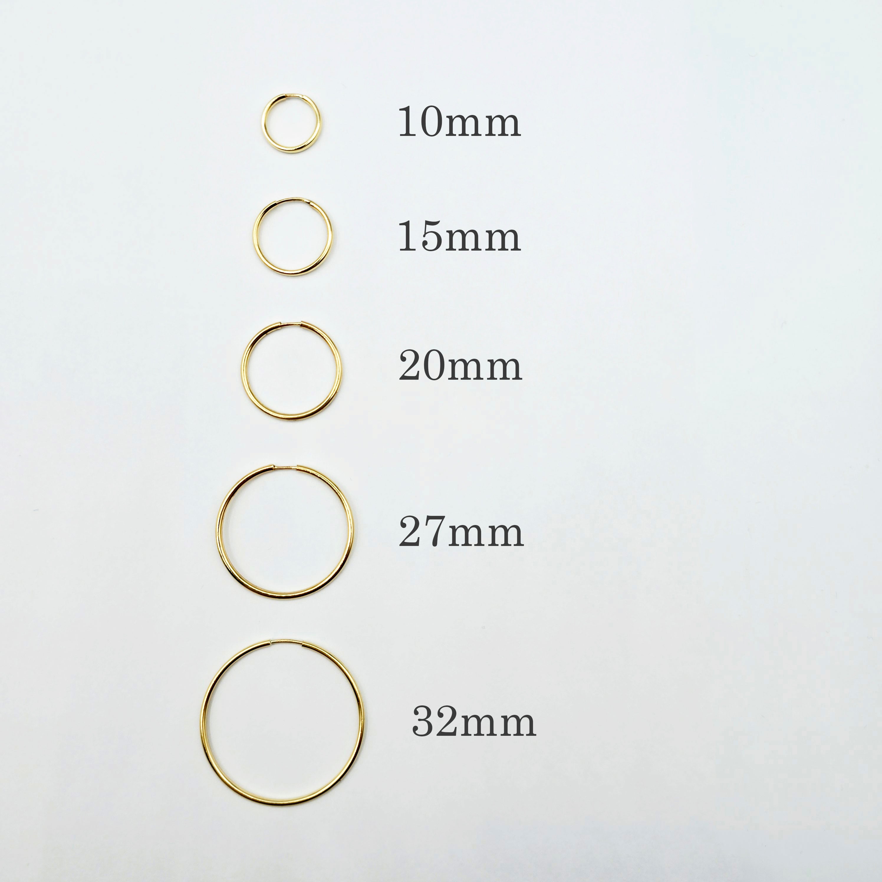 10K Yellow Gold Hoop Earrings 1.5mm, Thin Gold Hoops, Minimalist Gold Earrings, Small to Large Hoop Earrings, Everyday Jewelry Gift