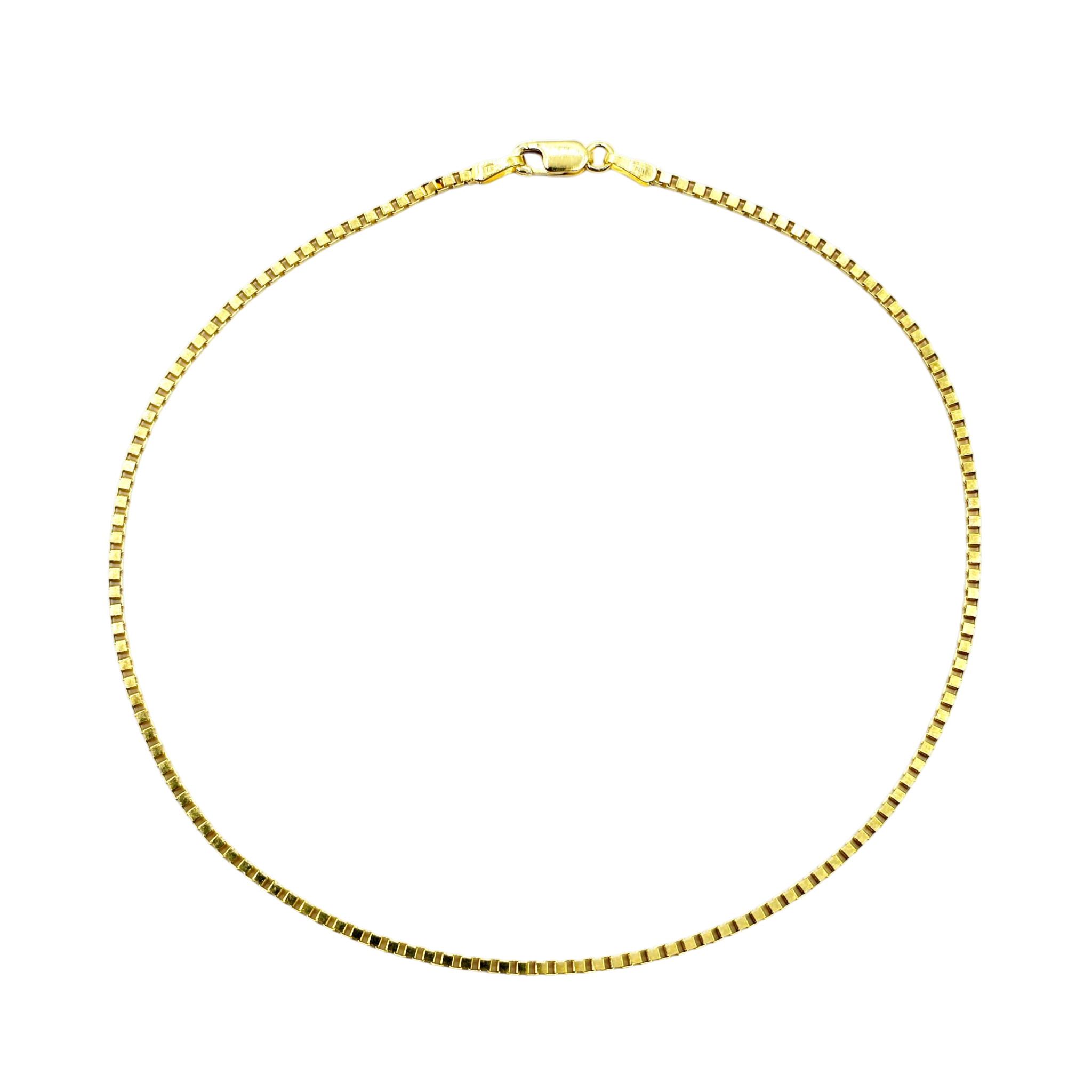 10K Solid Yellow Gold Box Chain Anklet, Real Gold Minimalist Anklet Bracelet, Dainty Everyday Gold Anklet for Women