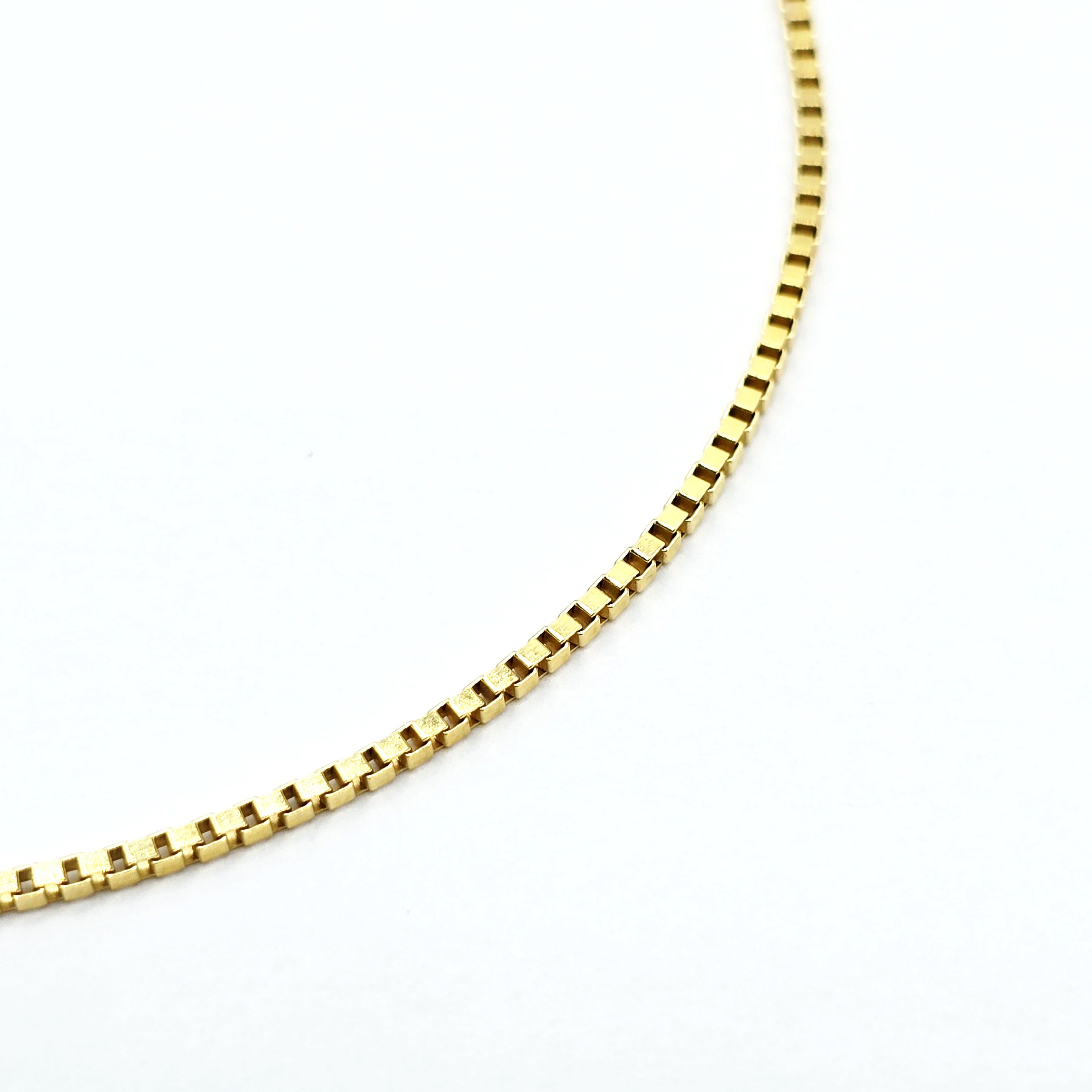 10K Solid Yellow Gold Box Chain Anklet, Real Gold Minimalist Anklet Bracelet, Dainty Everyday Gold Anklet for Women