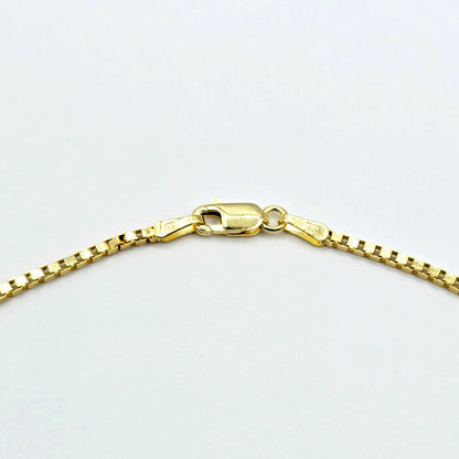 10K Solid Yellow Gold Box Chain Anklet, Real Gold Minimalist Anklet Bracelet, Dainty Everyday Gold Anklet for Women