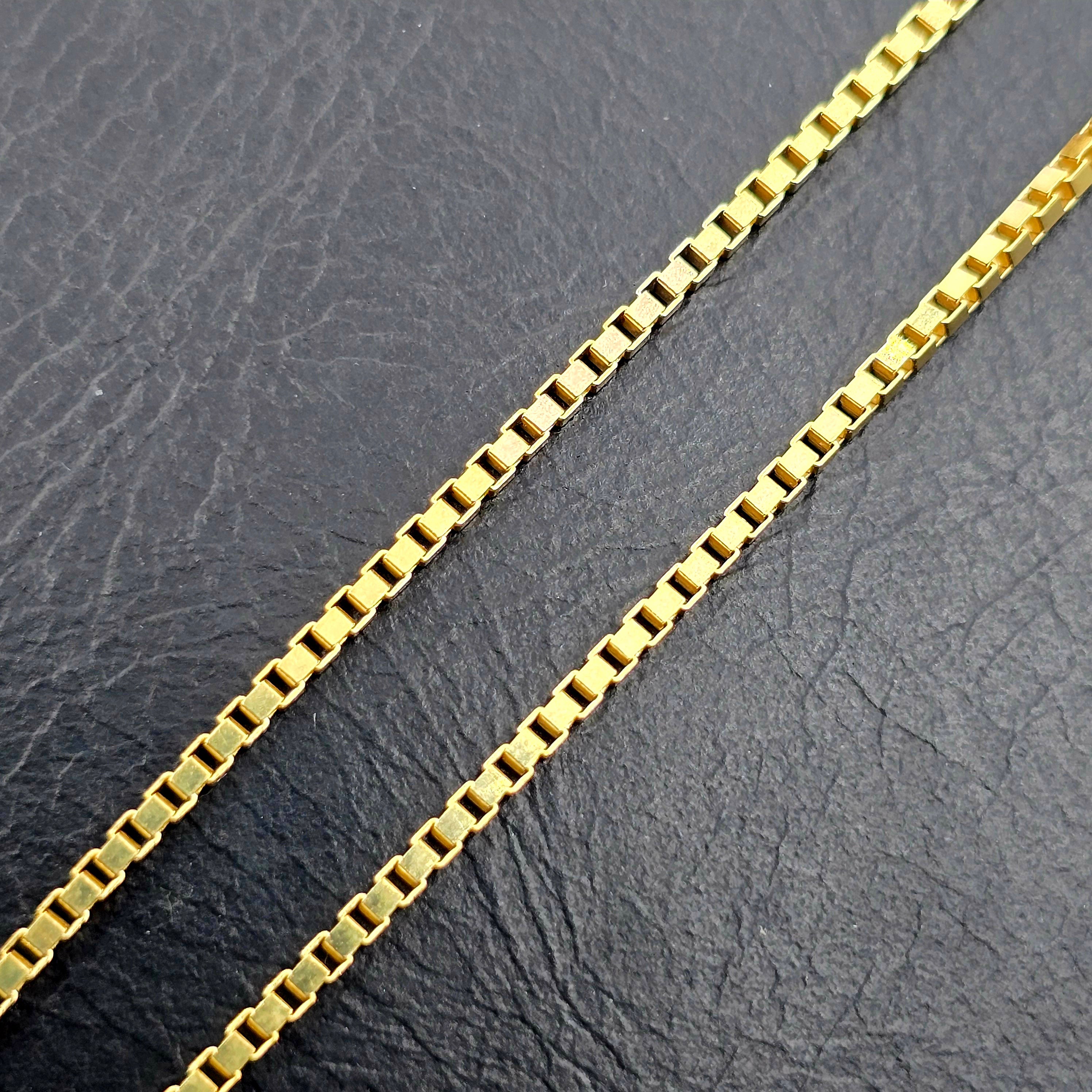 10K Solid Yellow Gold Box Chain Anklet, Real Gold Minimalist Anklet Bracelet, Dainty Everyday Gold Anklet for Women