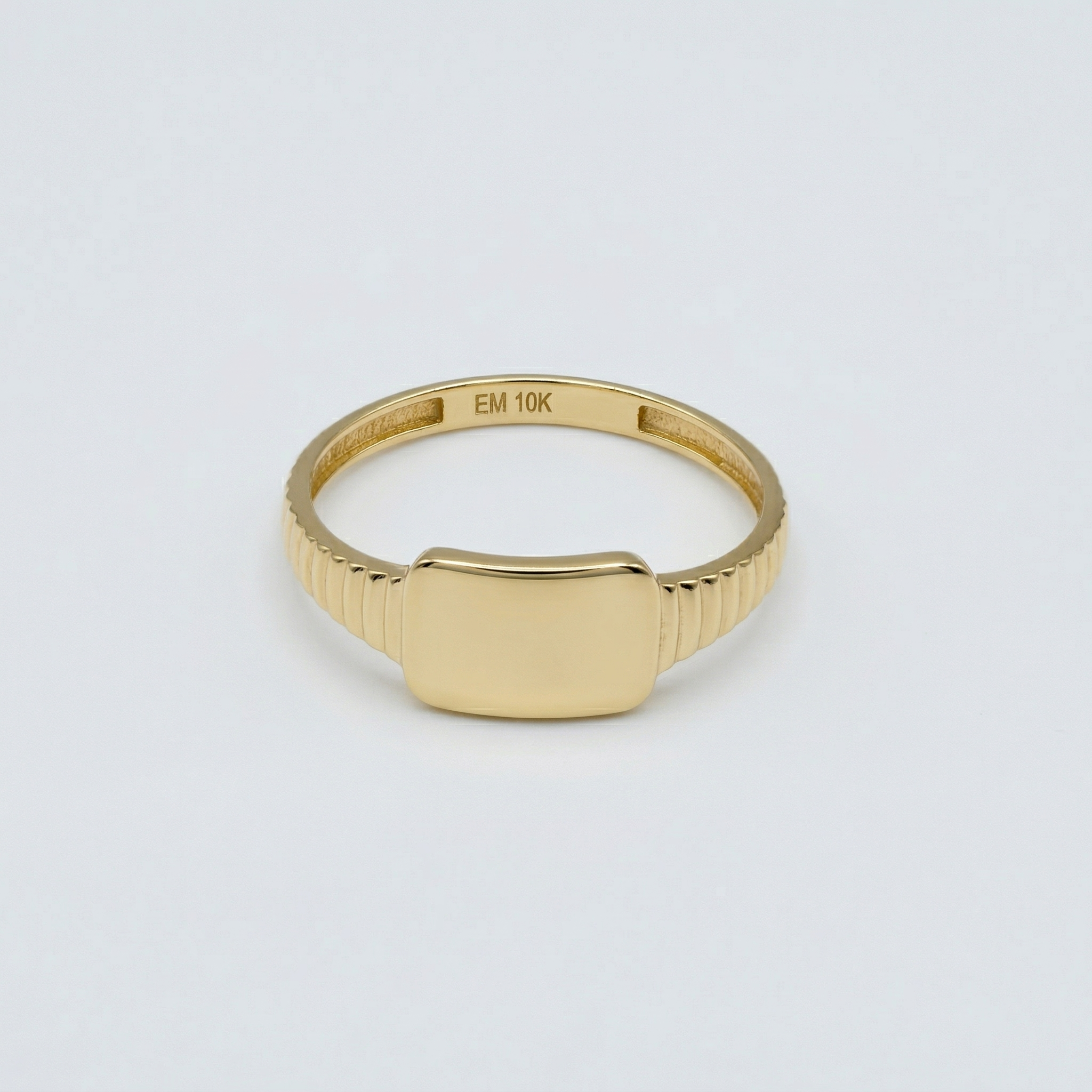 10K Gold Baby Signet Ring, Engravable Baby Ring, Solid Yellow Gold Child Ring, Personalized Name Ring, Baby Ring, Gift for Baby Girl Boy