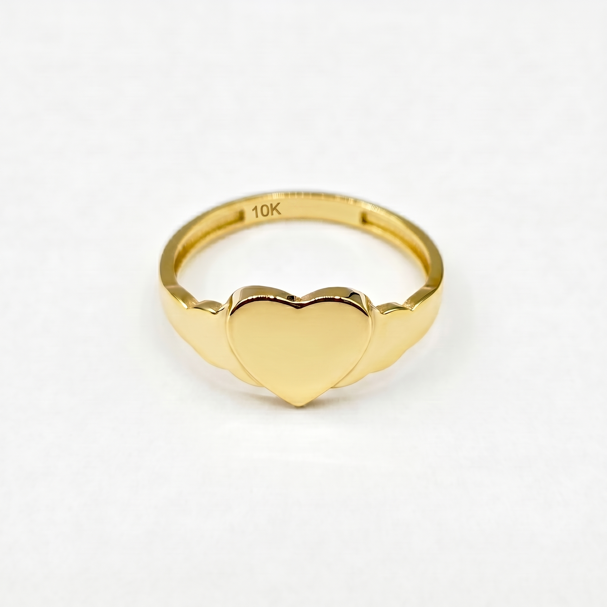 10K Gold Baby Signet Ring, Engravable Baby Ring, Solid Yellow Gold Child Ring, Personalized Name Ring, Baby Ring, Gift for Baby Girl Boy