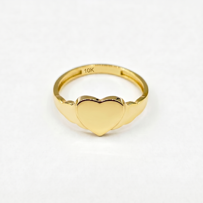 10K Gold Baby Signet Ring, Engravable Baby Ring, Solid Yellow Gold Child Ring, Personalized Name Ring, Baby Ring, Gift for Baby Girl Boy