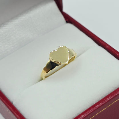 10K Gold Baby Signet Ring, Engravable Baby Ring, Solid Yellow Gold Child Ring, Personalized Name Ring, Baby Ring, Gift for Baby Girl Boy