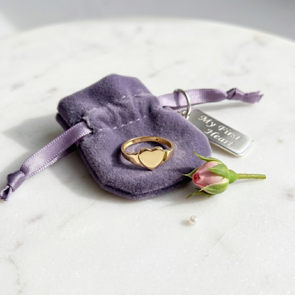 10K Gold Baby Signet Ring, Engravable Baby Ring, Solid Yellow Gold Child Ring, Personalized Name Ring, Baby Ring, Gift for Baby Girl Boy