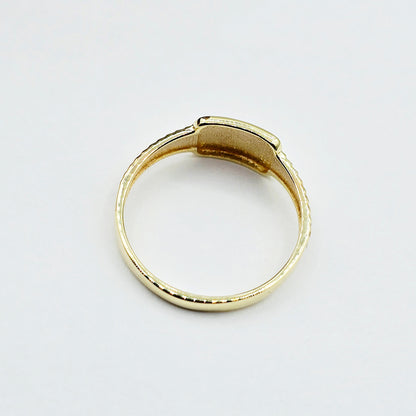10K Gold Baby Signet Ring, Engravable Baby Ring, Solid Yellow Gold Child Ring, Personalized Name Ring, Baby Ring, Gift for Baby Girl Boy