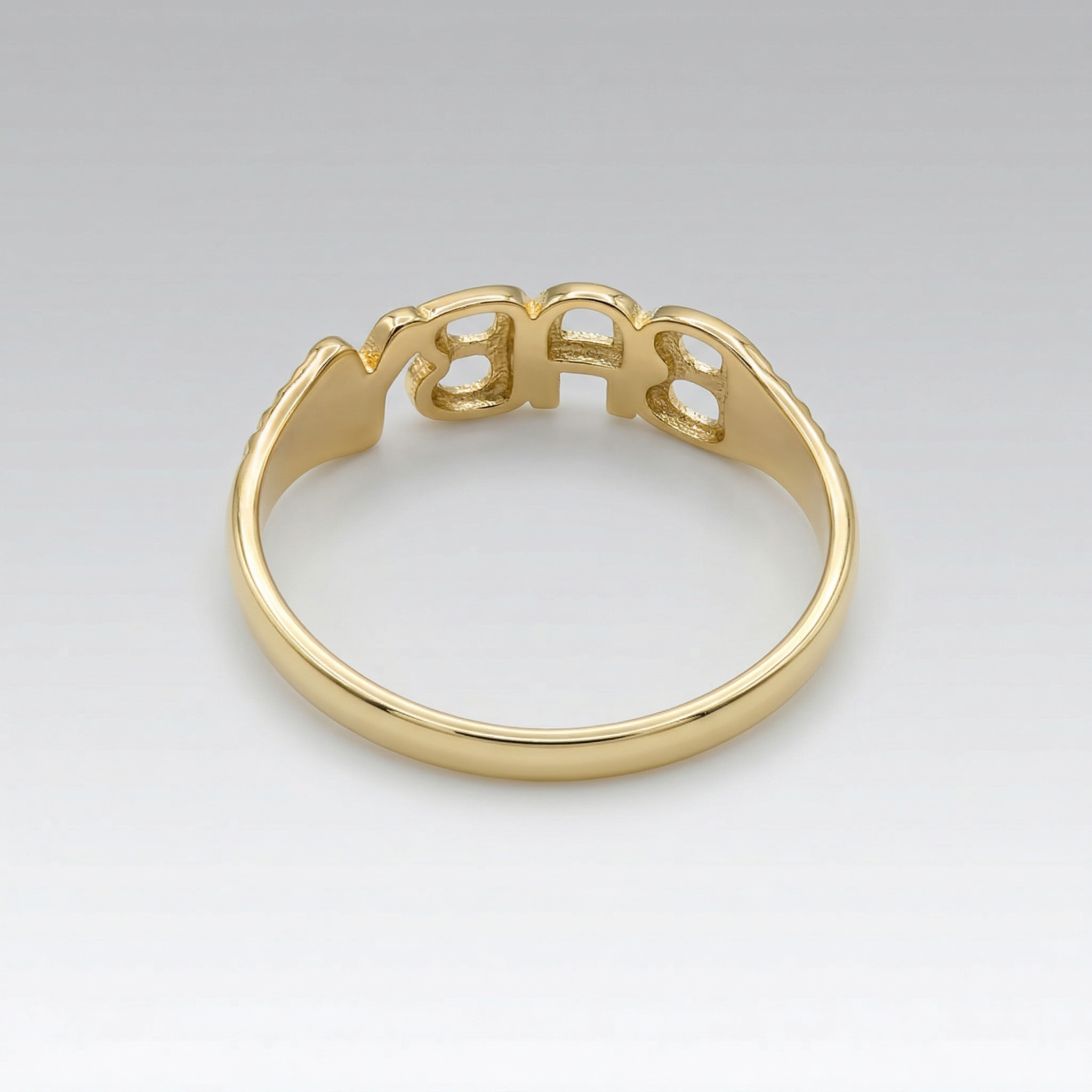 10K Gold Baby Ring, Solid Gold Baby Letter Ring, Baby Name Ring, Minimalist Gold Ring for Child, Dainty Gold Ring, Gift for Baby Girl Boy