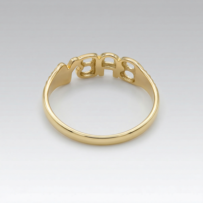 10K Gold Baby Ring, Solid Gold Baby Letter Ring, Baby Name Ring, Minimalist Gold Ring for Child, Dainty Gold Ring, Gift for Baby Girl Boy