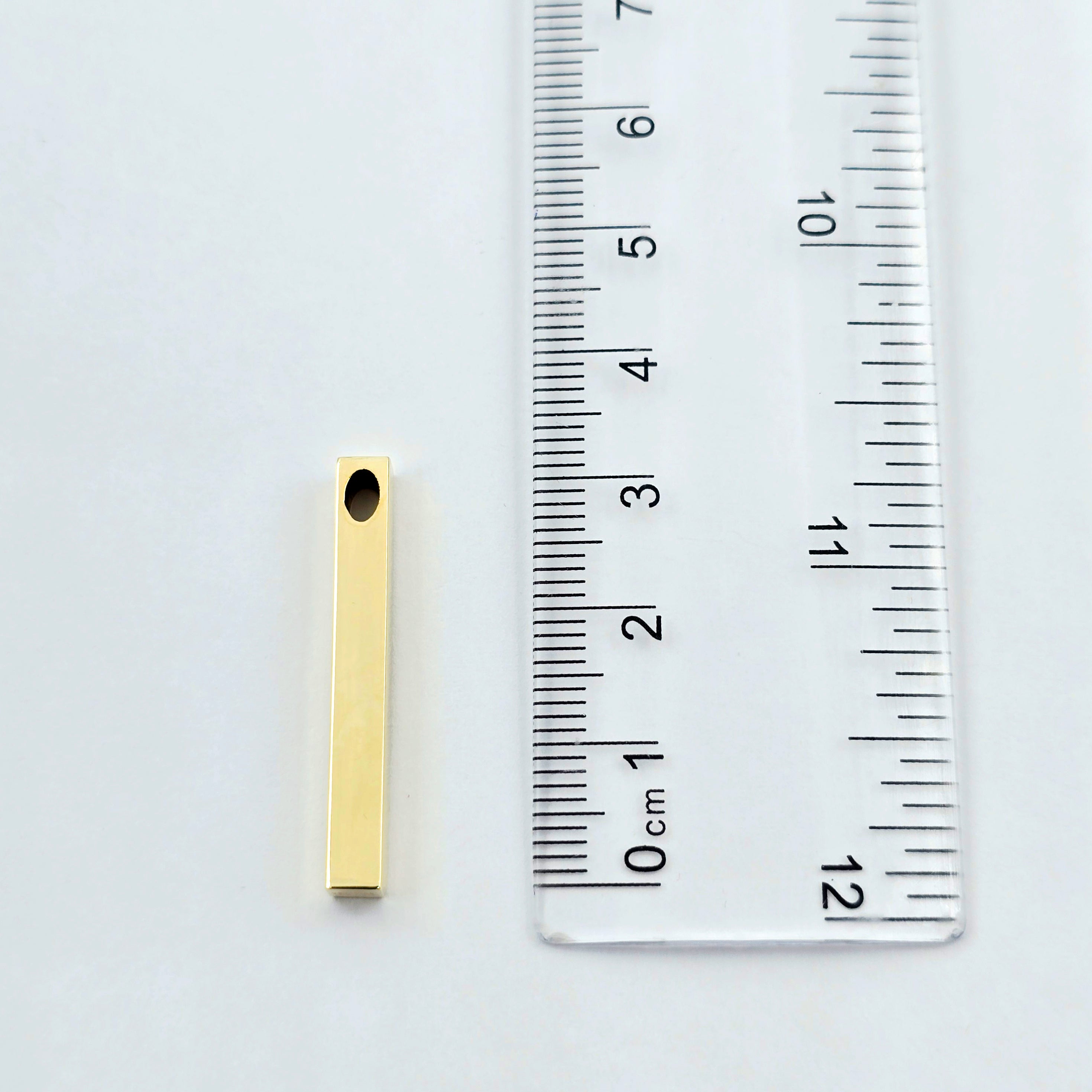 10K Yellow Gold Bar Pendant Necklace, Vertical Bar Pendant, Engravable Necklace, Engraved Vertical Custom Pendant, Personalized Jewelry
