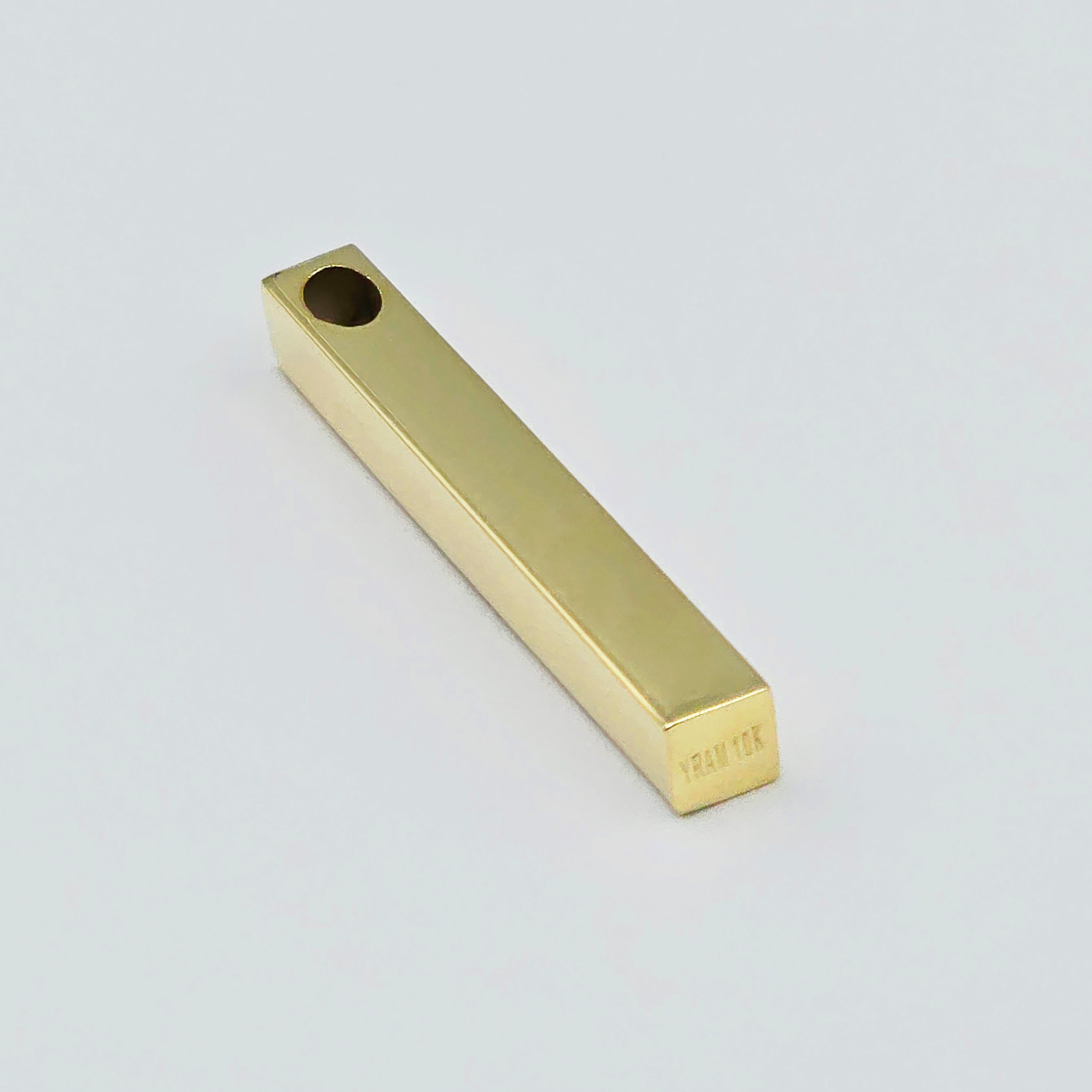 10K Yellow Gold Bar Pendant Necklace, Vertical Bar Pendant, Engravable Necklace, Engraved Vertical Custom Pendant, Personalized Jewelry