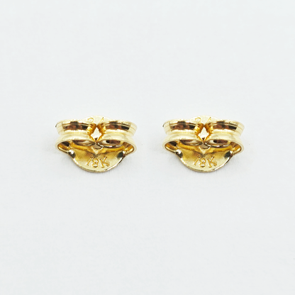 18K Solid Yellow Gold Natural Sapphire Stud Earrings, 4mm or 5mm Genuine Blue Sapphire Earrings, September Birthstone Gift