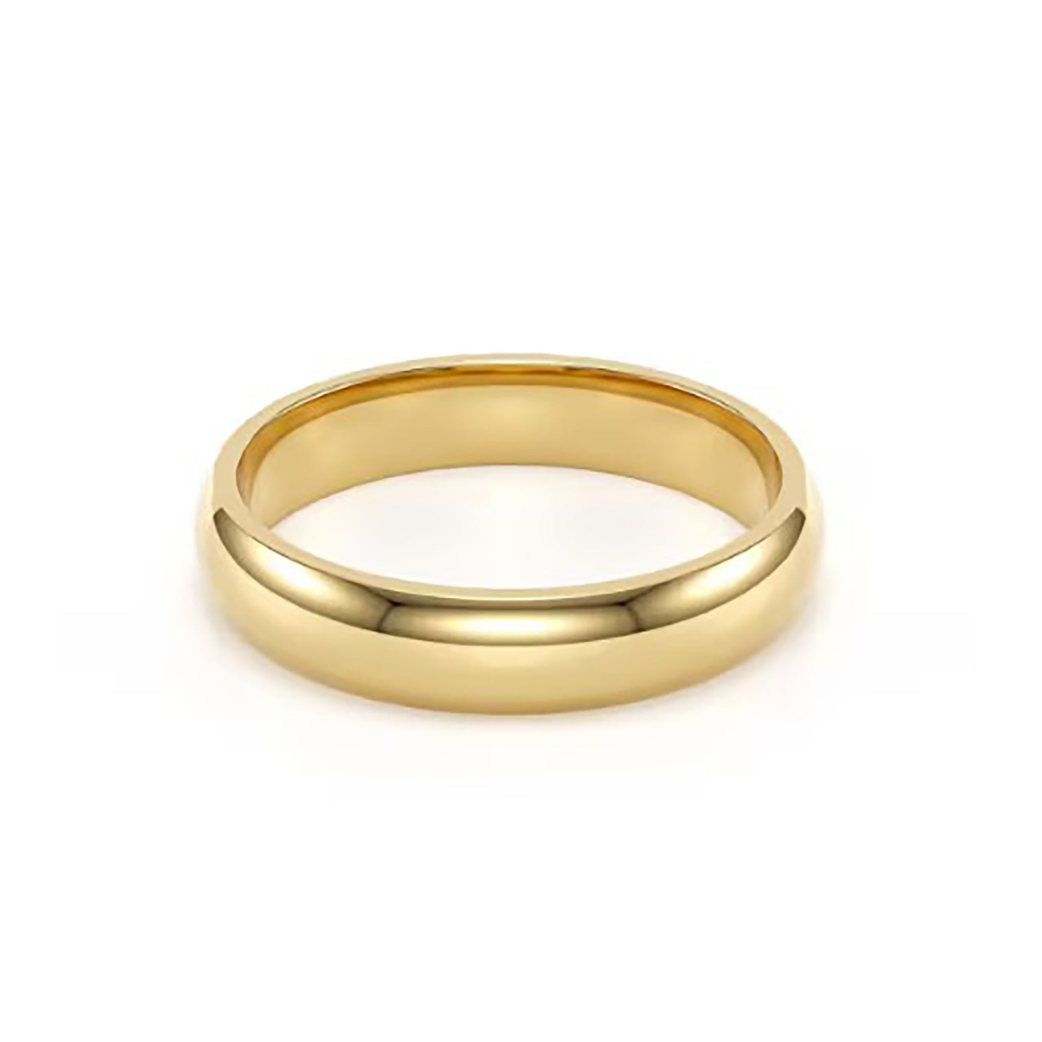 Solid Gold Wedding Band 4mm, Yellow or White Gold Wedding Ring, Engraved Wedding Band, Classic Gold Ring for Men & Women