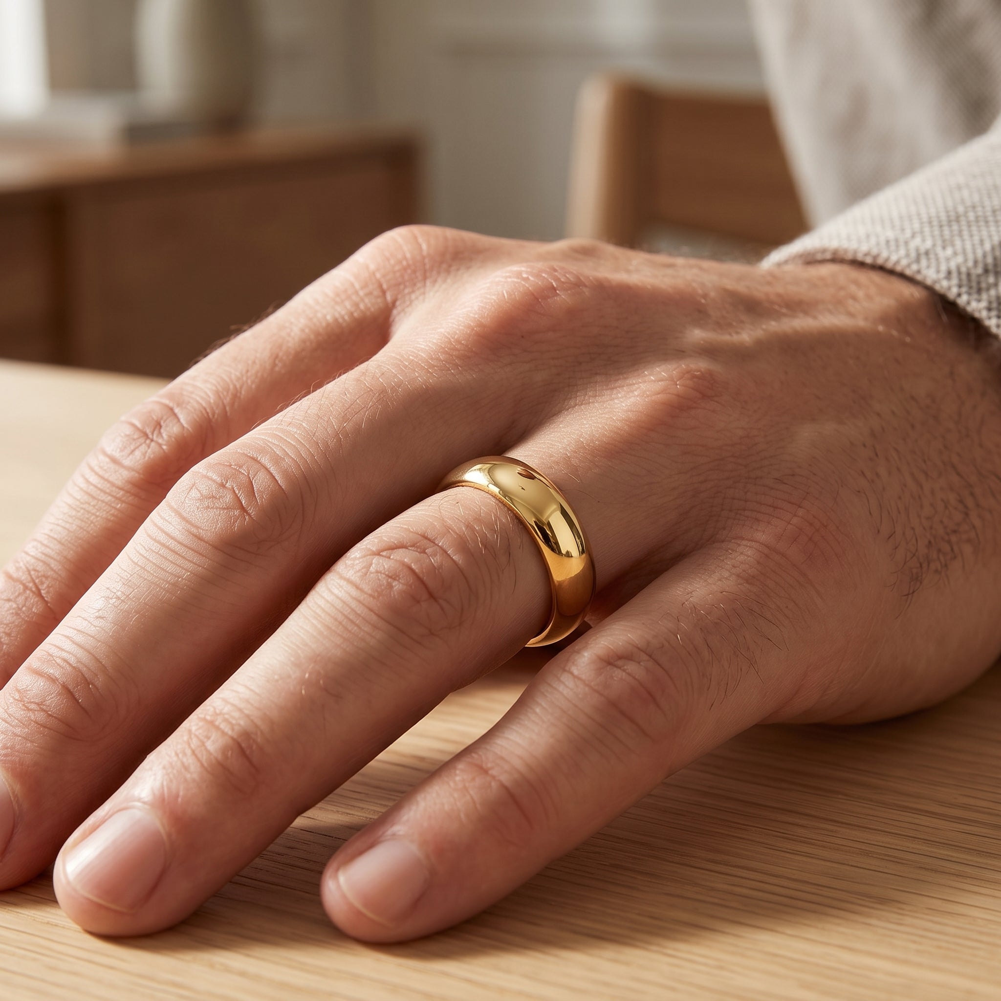 Solid Gold Wedding Band 4mm, Yellow or White Gold Wedding Ring, Engraved Wedding Band, Classic Gold Ring for Men & Women