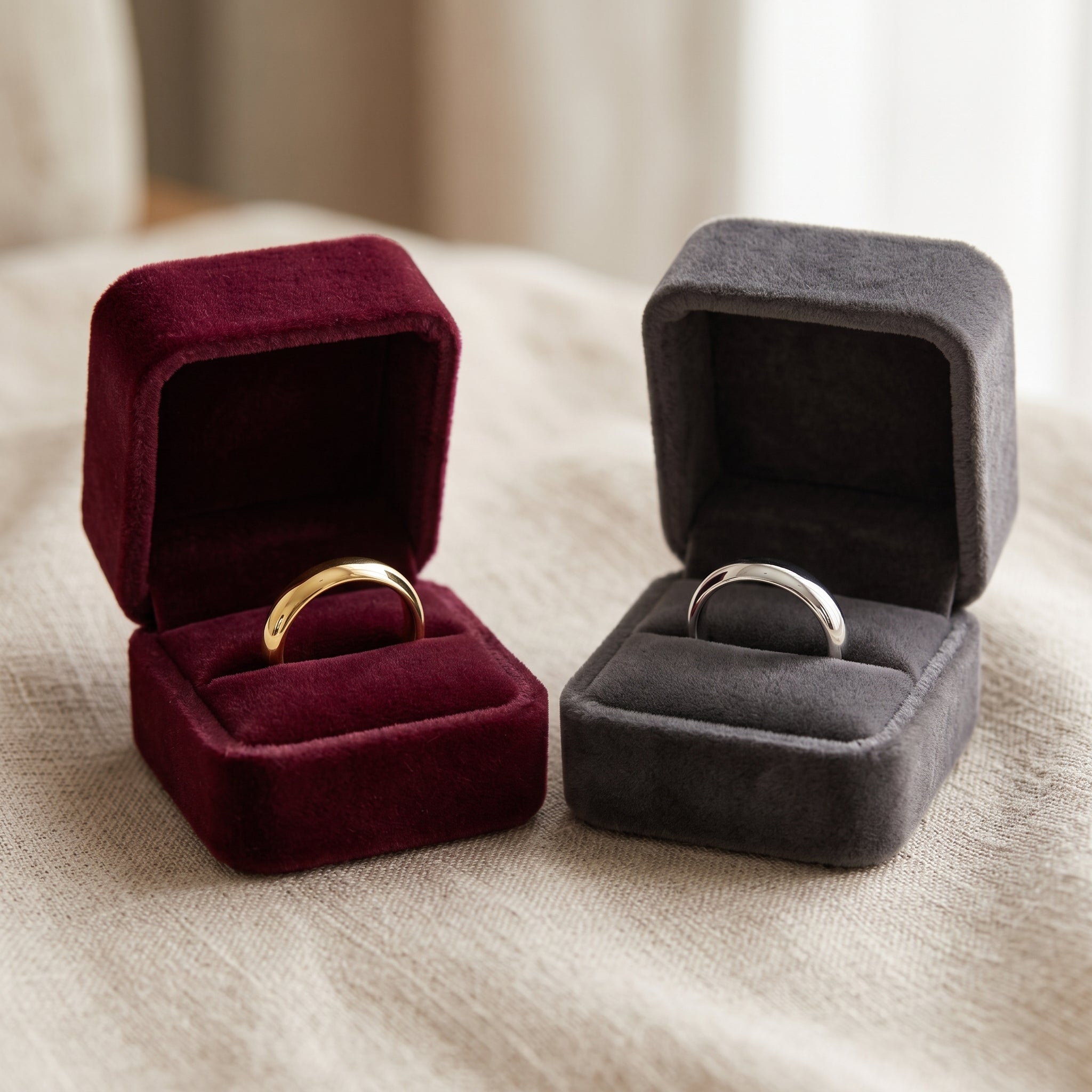 Solid Gold Wedding Band 4mm, Yellow or White Gold Wedding Ring, Engraved Wedding Band, Classic Gold Ring for Men & Women