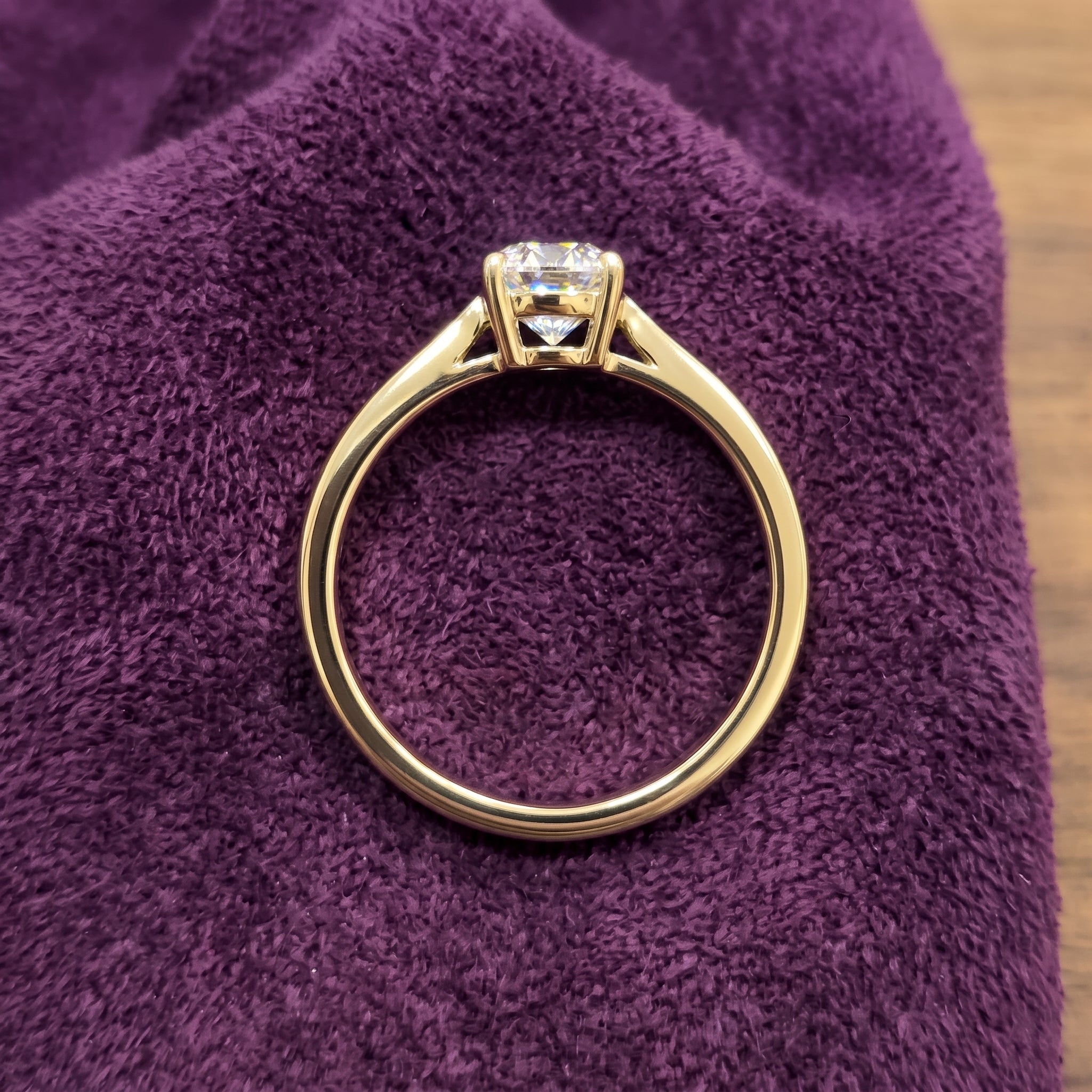 Solid Gold Lab Grown Diamond Ring, 5mm Round Diamond Solitaire Ring, Classic Engagement Ring, Anniversary Ring for Her