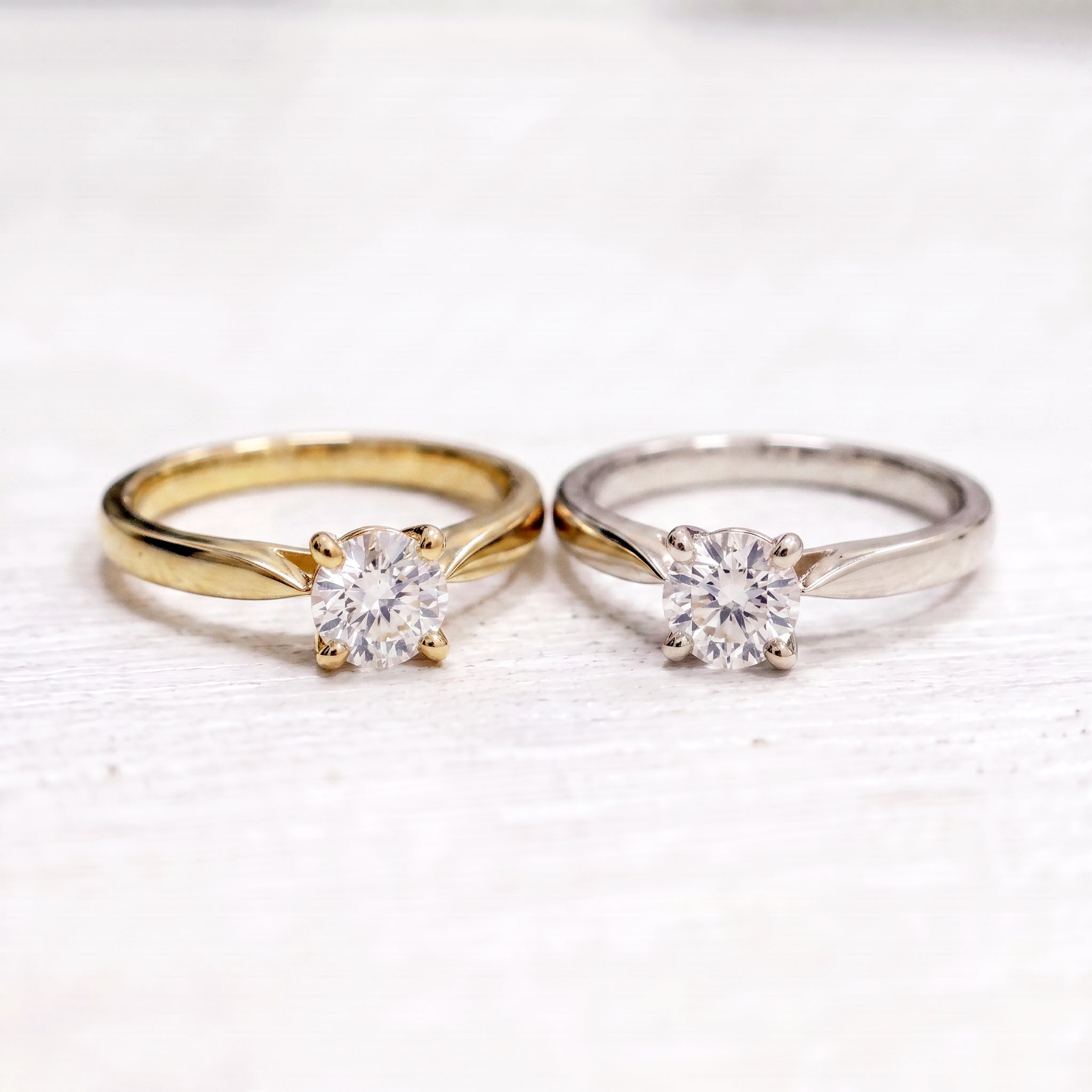 Solid Gold Lab Grown Diamond Ring, 5mm Round Diamond Solitaire Ring, Classic Engagement Ring, Anniversary Ring for Her