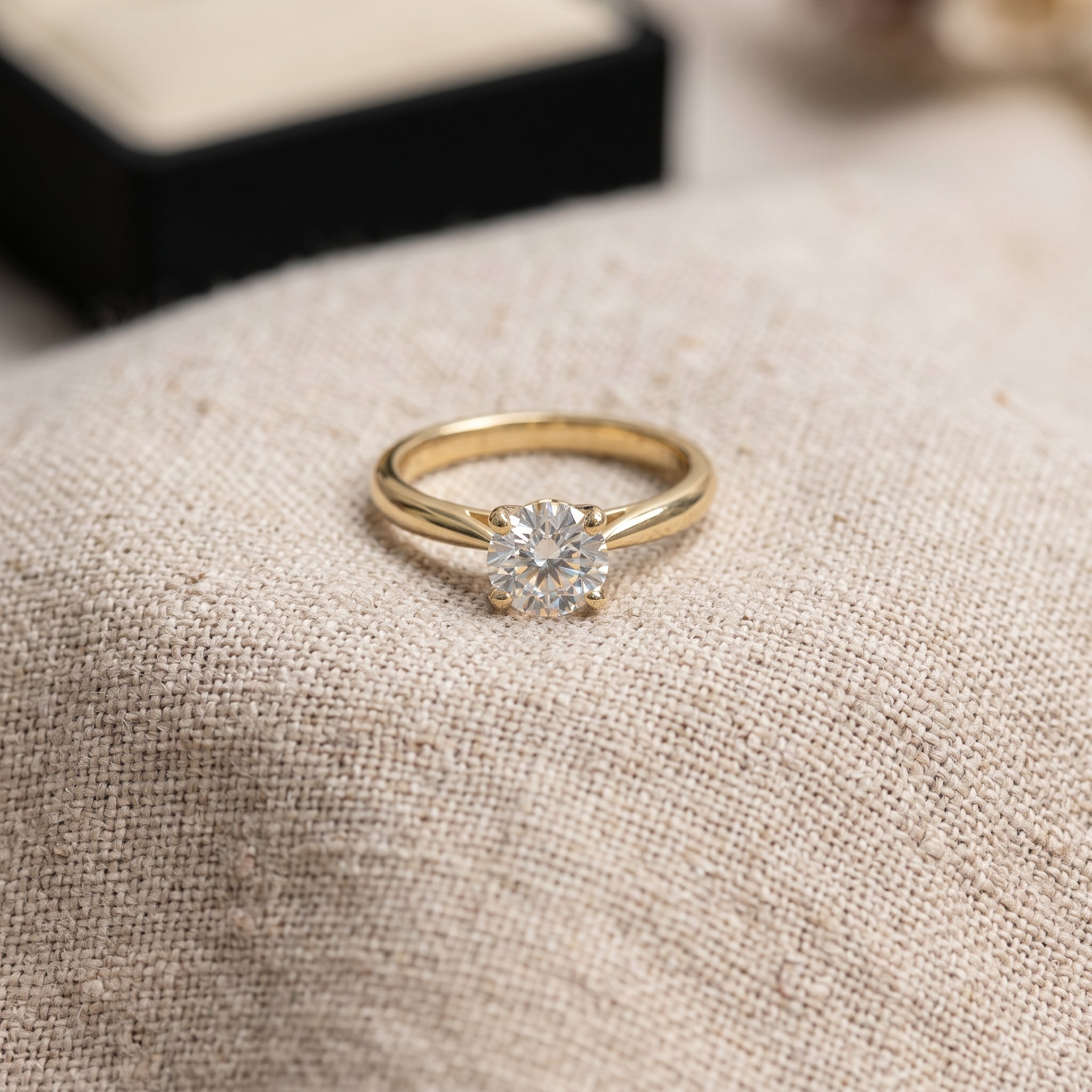 Solid Gold Lab Grown Diamond Ring, 5mm Round Diamond Solitaire Ring, Classic Engagement Ring, Anniversary Ring for Her