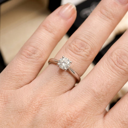 Solid Gold Lab Grown Diamond Ring, 5mm Round Diamond Solitaire Ring, Classic Engagement Ring, Anniversary Ring for Her
