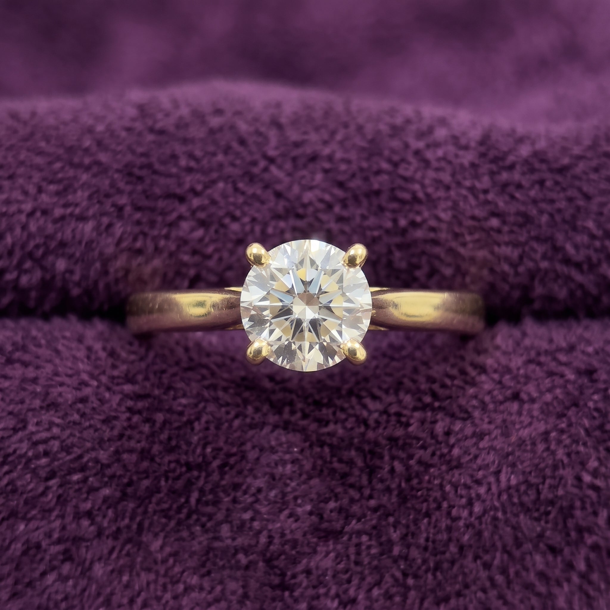 Solid Gold Lab Grown Diamond Ring, 5mm Round Diamond Solitaire Ring, Classic Engagement Ring, Anniversary Ring for Her