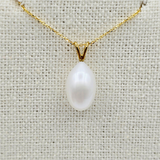 14K Yellow Gold Freshwater Pearl Solitaire Pendant