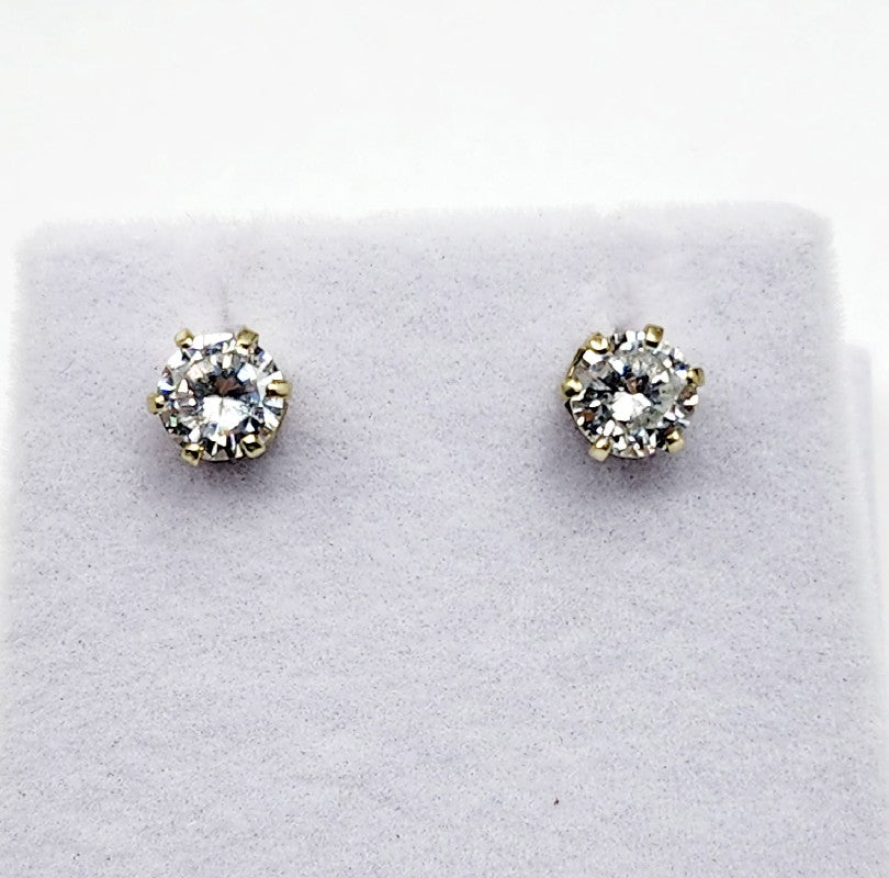 10K Yellow Gold Cubic Zirconia 5x5mm Earrings