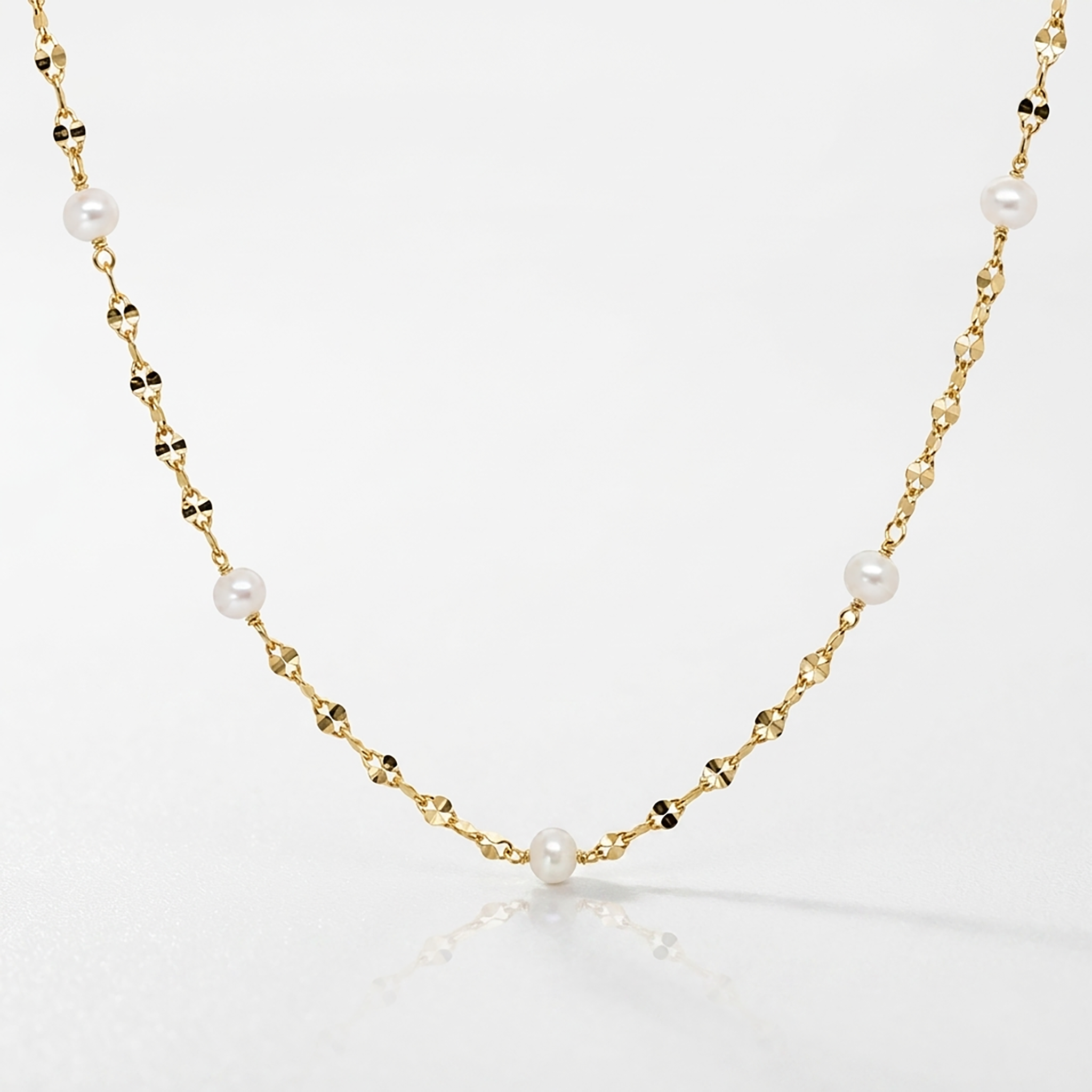 925 Sterling Silver Freshwater Pearl Buckle Chain Necklace