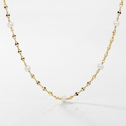 925 Sterling Silver Freshwater Pearl Buckle Chain Necklace