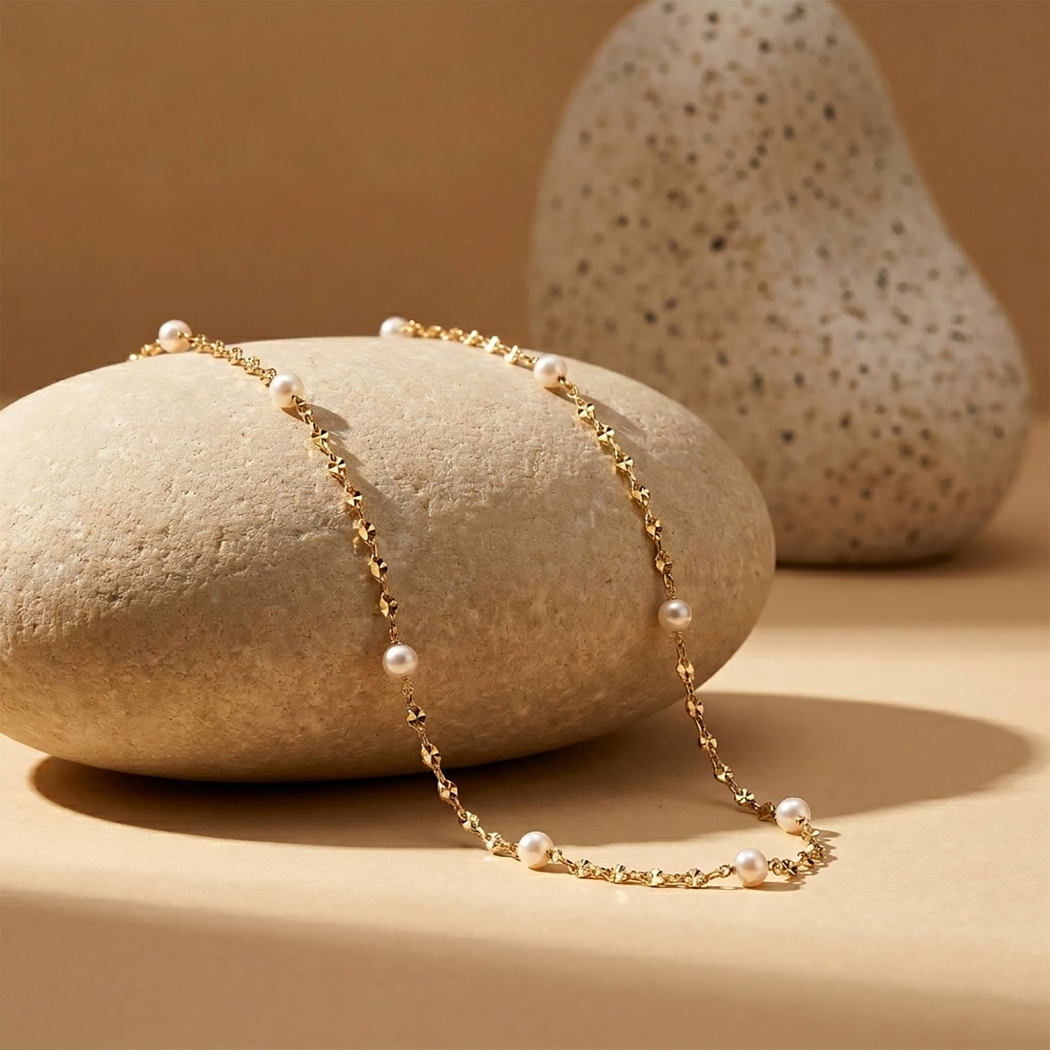 925 Sterling Silver Freshwater Pearl Buckle Chain Necklace