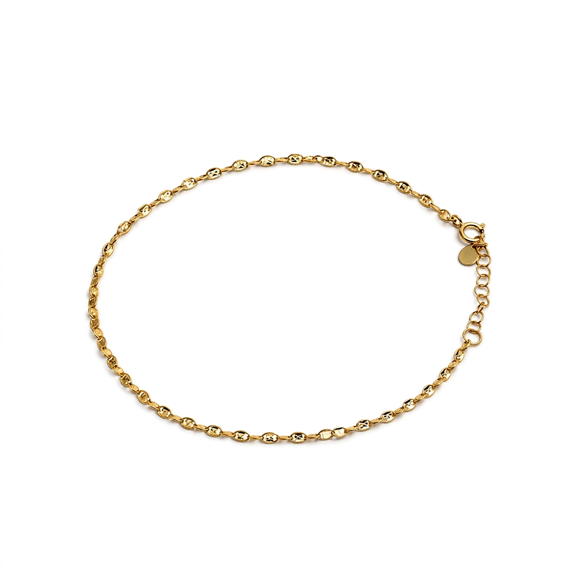 925 Sterling Silver Gold Vermeil Fancy Chain Anklet