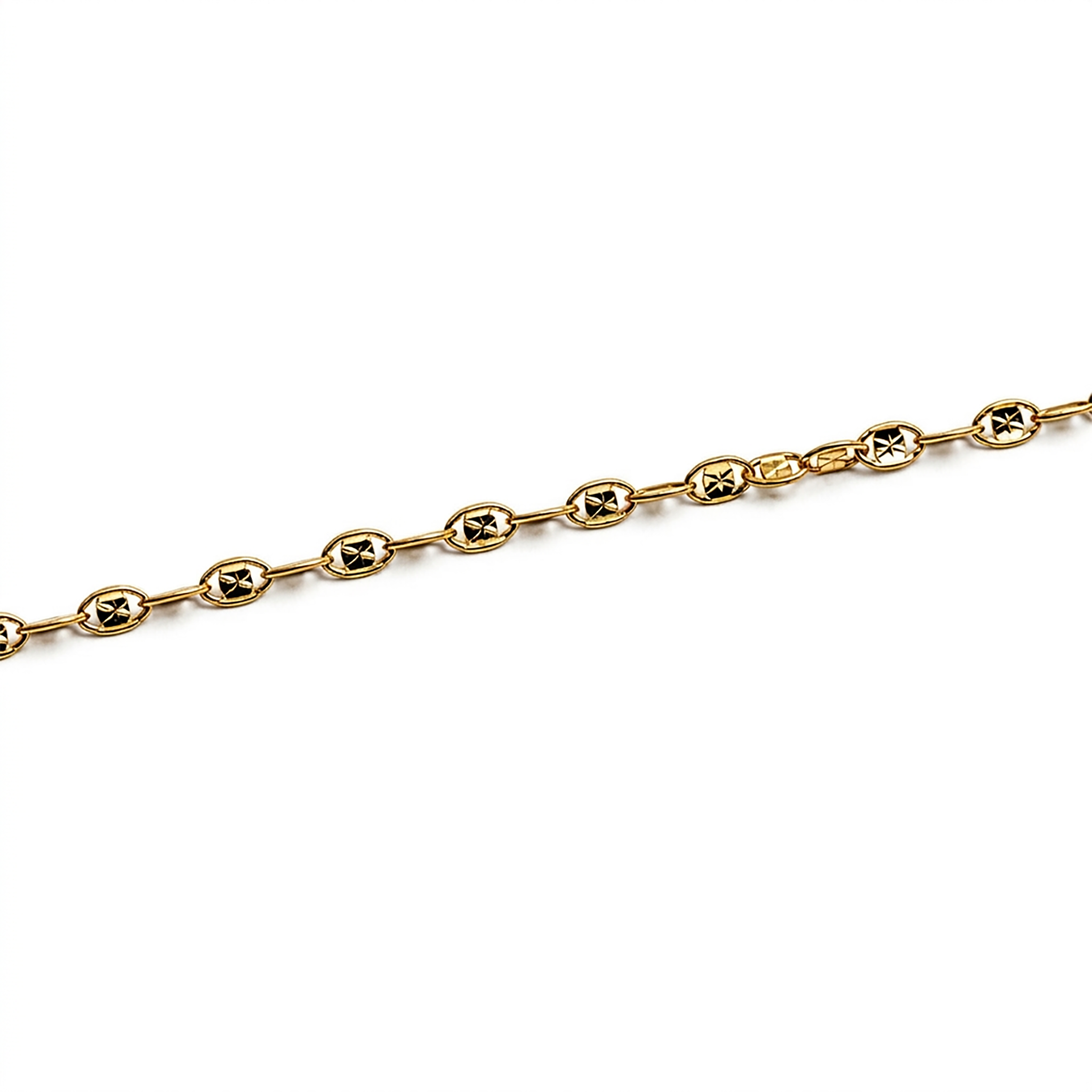 925 Sterling Silver Gold Vermeil Fancy Chain Anklet