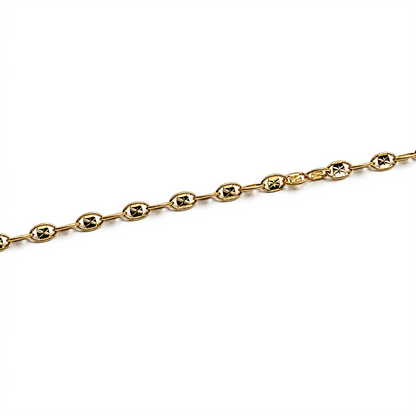 925 Sterling Silver Gold Vermeil Fancy Chain Anklet