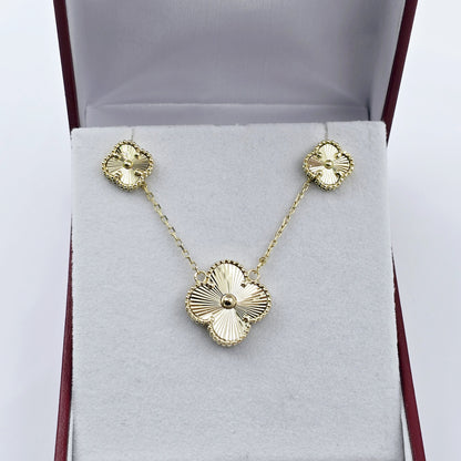 10K Yellow Gold Set of Earrings and Necklace For Women