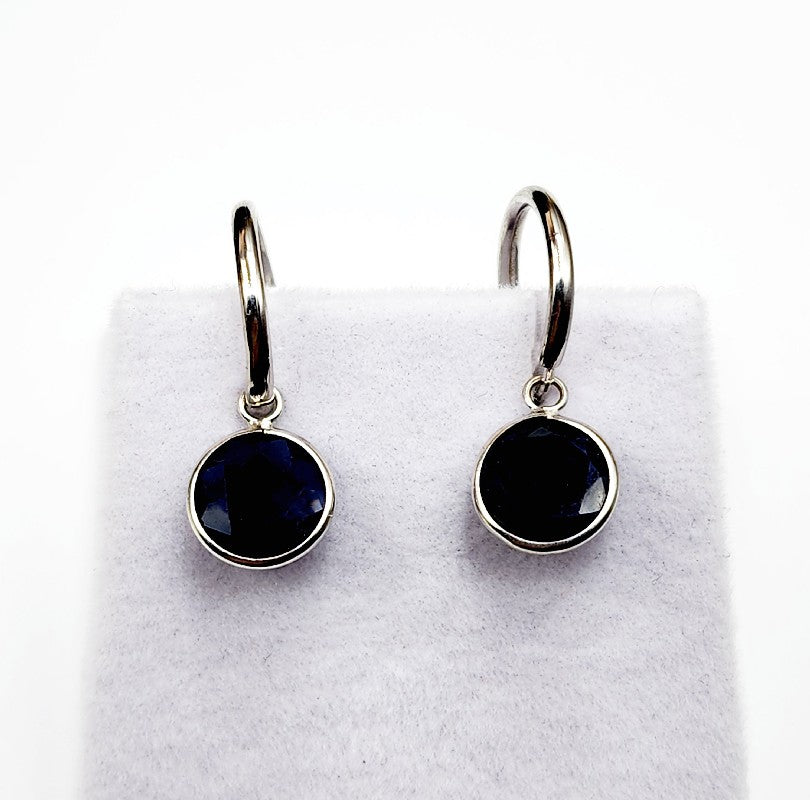 10K White Gold Blue Sapphire (5cts) Earrings