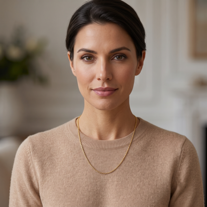 14k Yellow Gold Wheat Chain Necklace, 24 inches